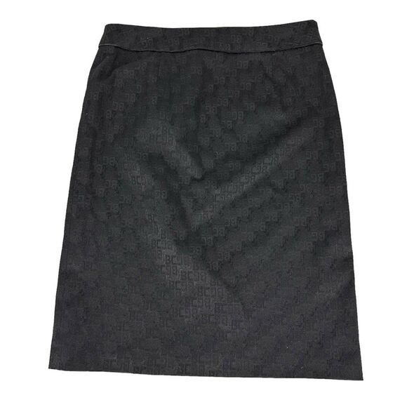 BCBG Maxazria Black Pencil Skirt size 6 with Logo Print - Picture 1 of 6